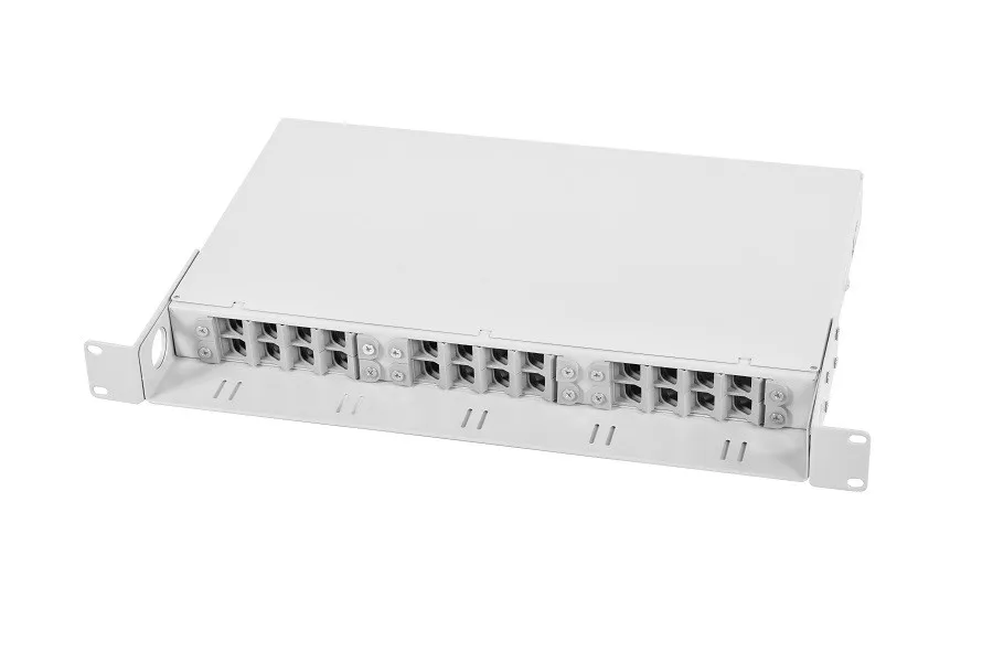 Оптический кросс (бокс) 19" с полкой (площадкой), 1U, до 24 портов