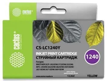 Картридж YELLOW 12ML CS-LC1240Y CACTUS