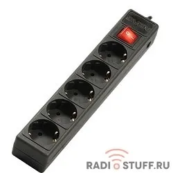 SVEN Фильтр Optima Base 1.8 м (1.9 м) 5 евророзеток, черный