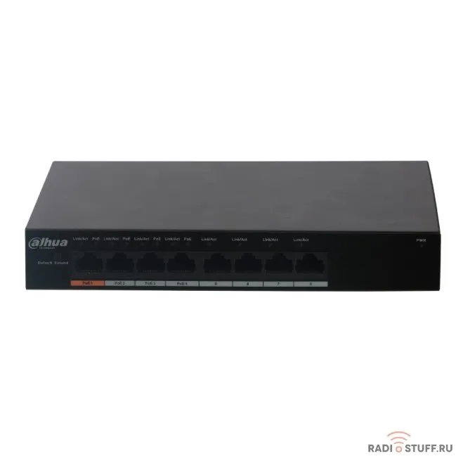EZ-IP EZ-388ET-60 8 портовый коммутатор с 4-мя PoE портами неуправляемый; 4 x10/100 Base-T(PoE); 4 х10/100 Base-T; IEEE802.3af/IEEE802.3at/Hi-PoE;РОЕ: 60 Вт