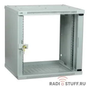 Шкаф настенный, (600x450мм), LINEA WE, 9U, дверь стекло, серый, ITK