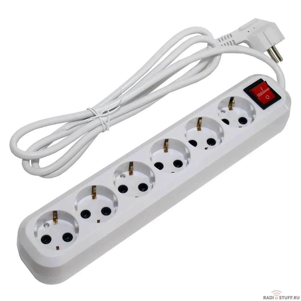 5bites SP6W-330 Сетевой фильтр 6S / 3*1.5MM2 / 16A / ABS / 3M / WHITE