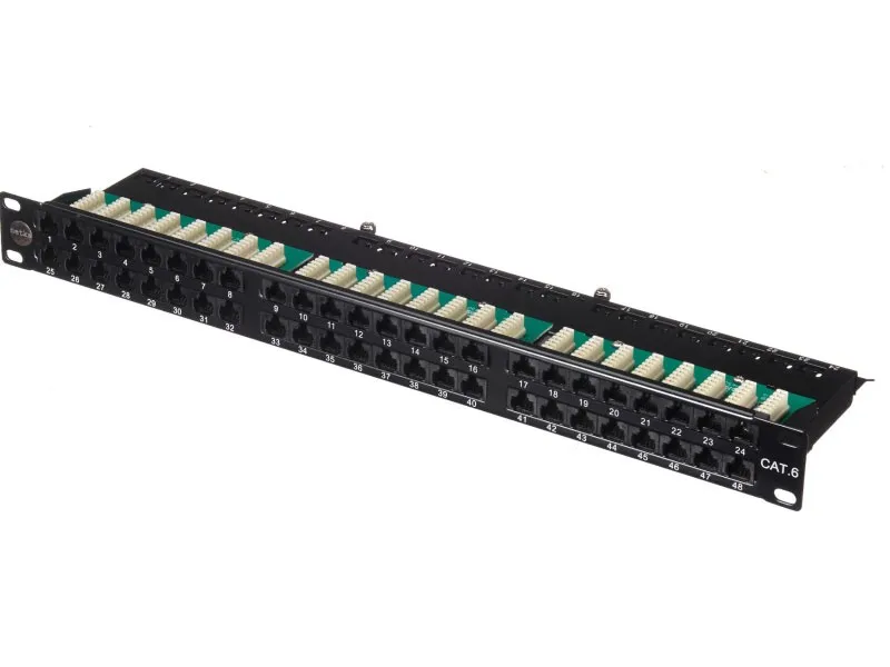 Патч-панель UTP, 19", 48 портов RJ45, cat.6, 1U, Dual Type  IDC, NETKO Expert CKC