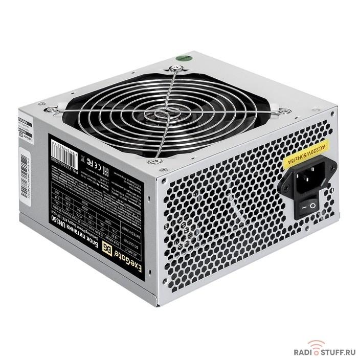 Exegate EX244554RUS-PC Блок питания 450W ExeGate UN450 + кабель питания (ATX, 12cm fan, 24+4pin, 6pin PCI-E, 3xSATA, 2xIDE)