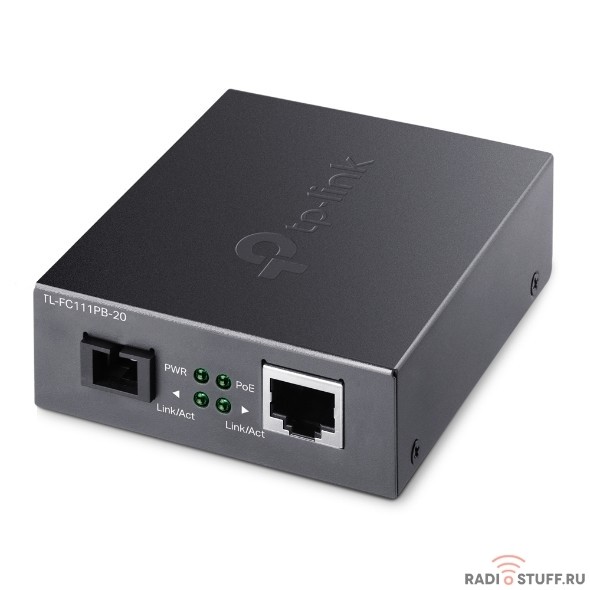 TP-Link TL-FC111PB-20 WDM медиаконвертер 10/100 Мбит/с с 1 PoE портом 