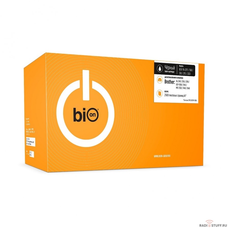 Bion TN-2175/360/330/2115/2120 Картридж для Brother HL-2140/2150/2150N/2170W, DP-7030/7040/7045N, MF-7045/7320/7440/7840W (2600  стр.), Черный