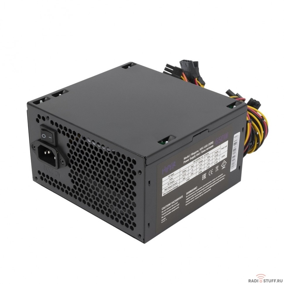 HIPER Блок питания HPC-650 (ATX 2.31, 650W, Active PFC, 80Plus, 120mm fan) OEM