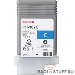 Canon PFI-102C 0896B001 Картридж для Canon imagePROGRAF iPF605, iPF610., iPF650, iPF655, iPF710, iPF750, iPF755, LP17, iPF510, Голубой, 130 мл. (GJ) 