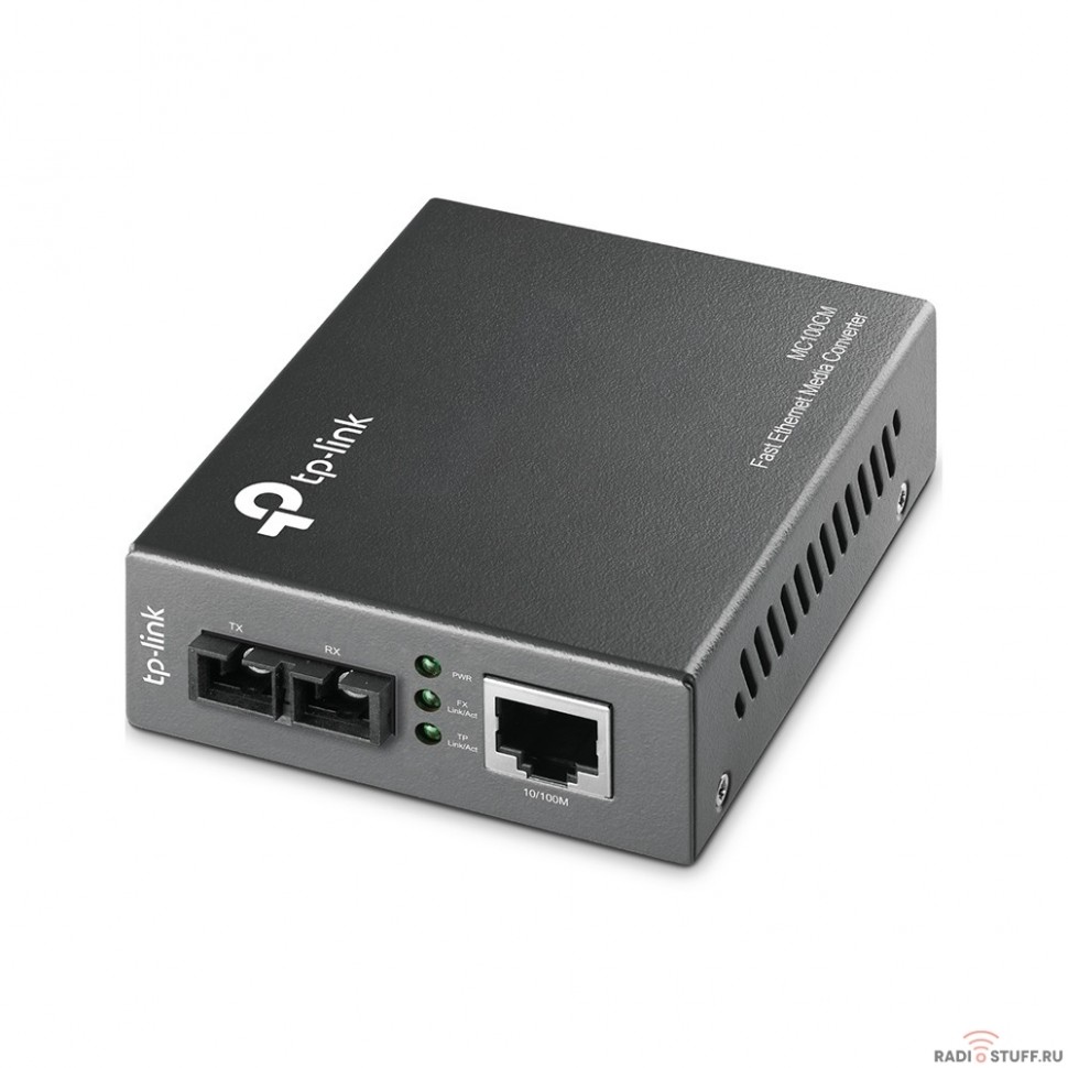 TP-Link MC100CM 10/100Mbps RJ45 to 100Mbps multi-mode SC fiber Converter, Full-duplex,up to 2Km, switching power adapter, chassis mountable