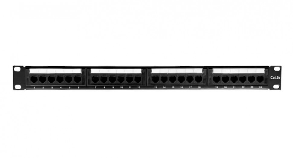 Патч-панель UTP, 19", 24 порта RJ45, cat.5е, 1U, Dual type, NETKO Optima