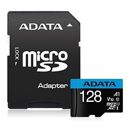 Карта памяти MICRO SDXC 128GB W/AD. AUSDX128GUICL10A1-RA1 ADATA