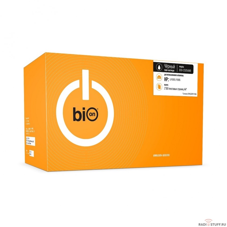 Bion CE505A Картридж для HP LaserJet P2055/P2035 (2300  стр.), Черный, белая коробка