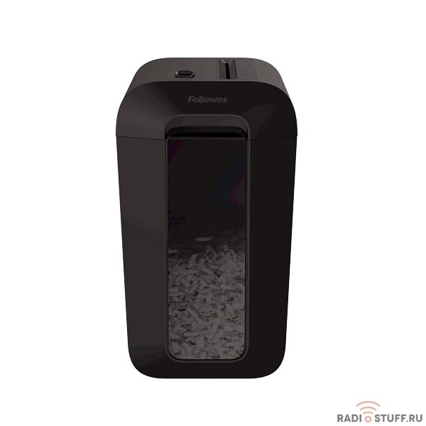 Fellowes Шредер PowerShred LX65 FS-44007(01), черный {DIN P-4,  4х37мм, 8 лст., 17 лтр.,  уничт.: скрепки,скобы,карты}