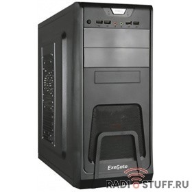 Exegate EX278391RUS Корпус Miditower Exegate CP-603 Black, ATX, <CP400W, 80mm>, 2*USB+2*USB3.0, Audio