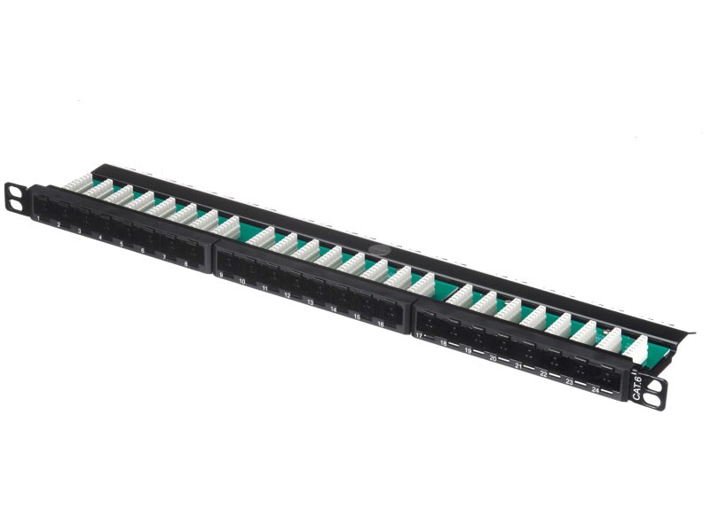 Патч-панель UTP, 19", 24 порта RJ45, cat.6, 0,5U, Dual Type, NETKO Expert CKC